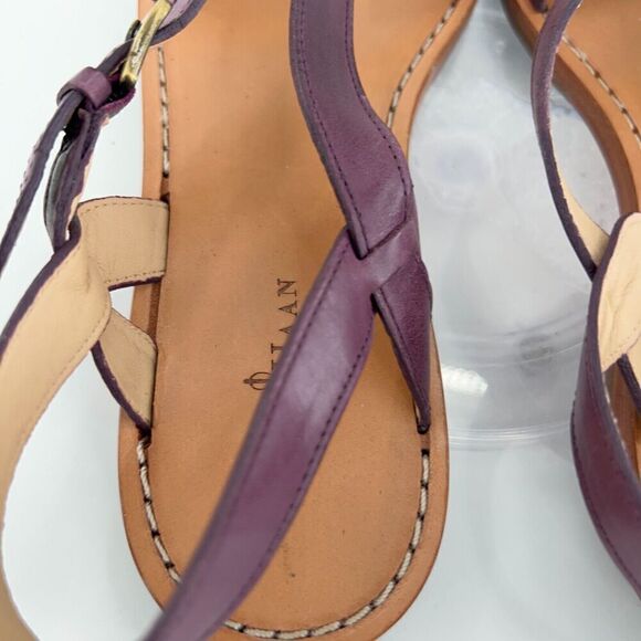 Cole Haan Women Minetta Sandal Size 8 Purple Cross Strap Slingback Flat Leather - Picture 8 of 13